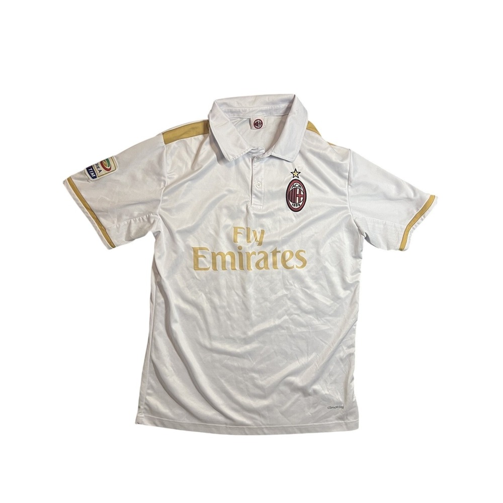 AC Milan‎ Away Jersey White Gold Fly Emirates #5 Serie A Soccer Shirt Size L